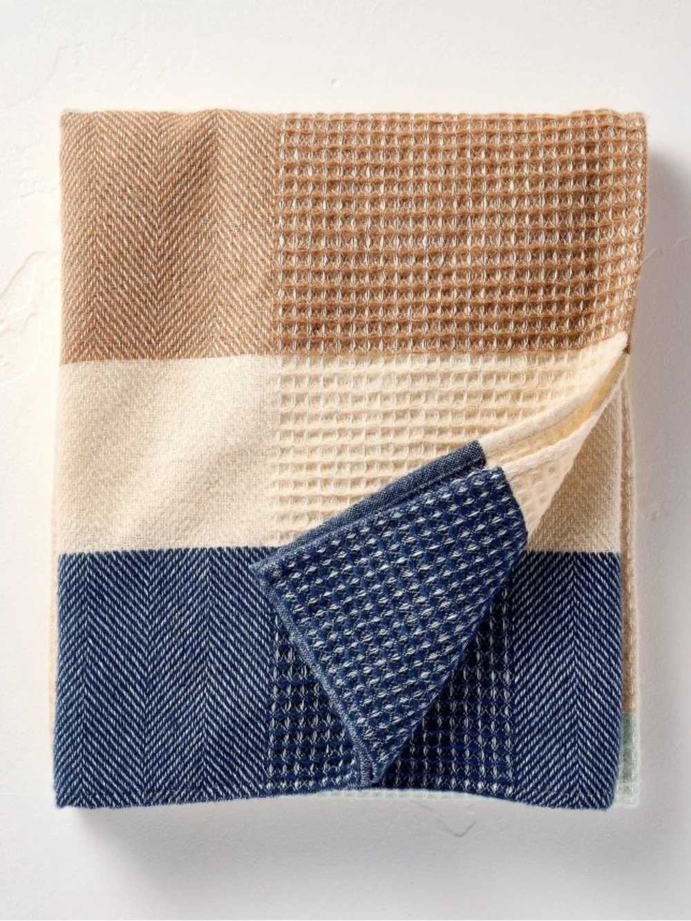 New Striped Throw Blanket Cream/Blue - Hearth & Hand™ with Magnolia